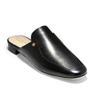 COLE HAAN Ryan Black Leather Mules